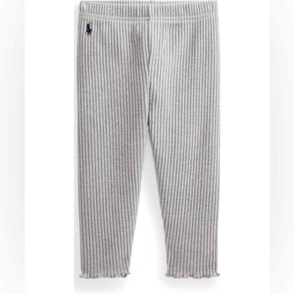 Polo Ralph Lauren Kids Rib-knit Stretch Legging in Grey & Navy Blue Size 3T